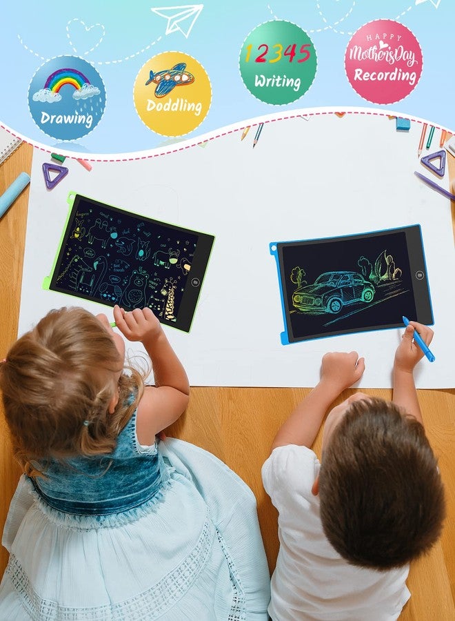 TECJOE LCD Writing Tablet, 8.5 Inch 2 Pack Colorful Doodle Board Drawing Tablet for Kids, Kids Travel Games Activity Learning Toys Birthday Gifts for 3 4 5 6 Year Old Boys and Girls, Blue Green - Image 4